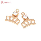 10PCS 18K Brass Zircon Charms Pendants Women DIY Jewelry Earrings Accessories