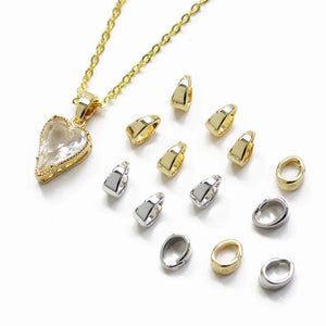 10PCS 18K Plated Melon Seed Buckle Necklace Bracelet DIY Jewelry Making