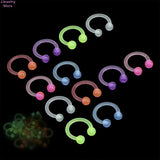 Luminous Acrylic Horseshoe Septum Piercing Nose Lip Ring Ear Smiley