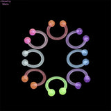 Luminous Acrylic Horseshoe Septum Piercing Nose Lip Ring Ear Smiley