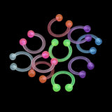 Luminous Acrylic Horseshoe Septum Piercing Nose Lip Ring Ear Smiley