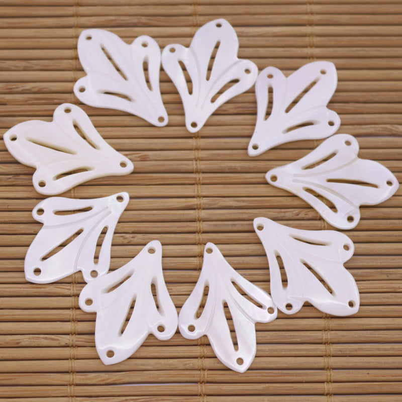 10PCS Flower Shell Mother of Pearl Charms DIY Jewelry Making 20mmx28mm