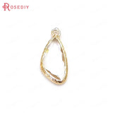 10PCS 23x11MM Champagne Brass Glass Drop Charms Pendants Diy Jewelry