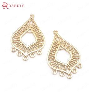 10PCS 24K Brass Earrings Connect Charms Pendants DIY Jewelry Making