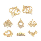 10PCS 24K Brass Earrings Connect Charms Pendants DIY Jewelry Making
