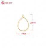 10PCS 24K Brass Twisted Circle Drop Charms Pendants DIY Jewelry Making