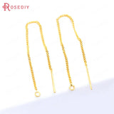 10PCS 24K Silver Brass Earring Chain Jewelry Making Diy Findings