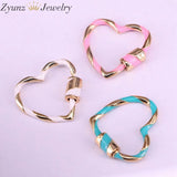10PCS Enamel Clasp Heart Screw Clasp Jewelry Findings