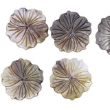 10PCS 28mm Gray Shell Flower Mother of Pearl Charms