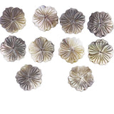 10PCS 28mm Gray Shell Flower Mother of Pearl Charms