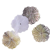 10PCS 28mm Gray Shell Flower Mother of Pearl Charms