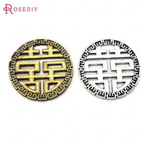 10PCS 32MM Round Chinese Word Jewelry Making Supplies Diy Findings Accessories