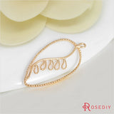 10PCS 39x18MM Champagne Plated Brass Tree Leaf Charms Pendants