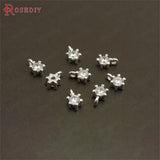 10PCS 3x6.5MM 24K Brass Zircon Charms Pendants DIY