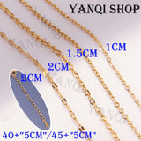 10PCS Stainless Steel Link Chains Necklaces Cuban Chains DIY Lip Chain