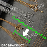 10PCS Stainless Steel Link Chains Necklaces Cuban Chains DIY Lip Chain