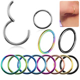 10PCS 5 Colors Stainless Steel Small Nose Rings Septum Piercing Clicker