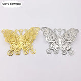 10PC Metal Filigree Flowers Slice Butterfly Charms DIY Jewelry Components