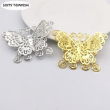 10PC Metal Filigree Flowers Slice Butterfly Charms DIY Jewelry Components