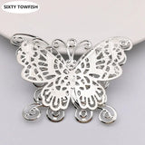 10PC Metal Filigree Flowers Slice Butterfly Charms DIY Jewelry Components