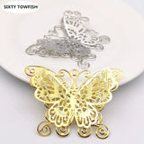 10PC Metal Filigree Flowers Slice Butterfly Charms DIY Jewelry Components