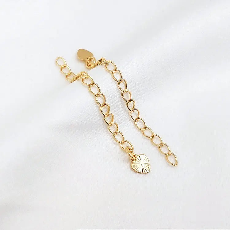 10PCS 14K Plated Brass Extender Chain for DIY Jewelry Making Findings
