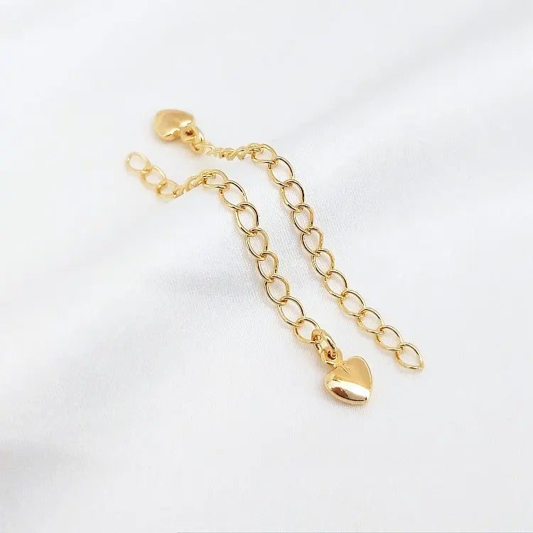10PCS 14K Plated Brass Extender Chain for DIY Jewelry Making Findings