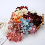 10PCS Artificial Burn Edge Hydrangea False Flowers DIY Home Decor