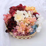 10PCS Artificial Burn Edge Hydrangea False Flowers DIY Home Decor