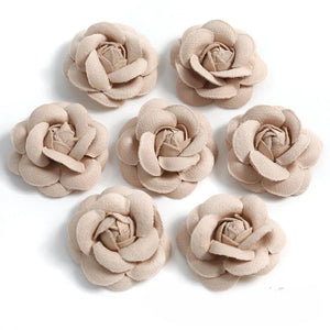 10PCS Camellia Flower DIY Rose Shoes Caps Decoration Accessories