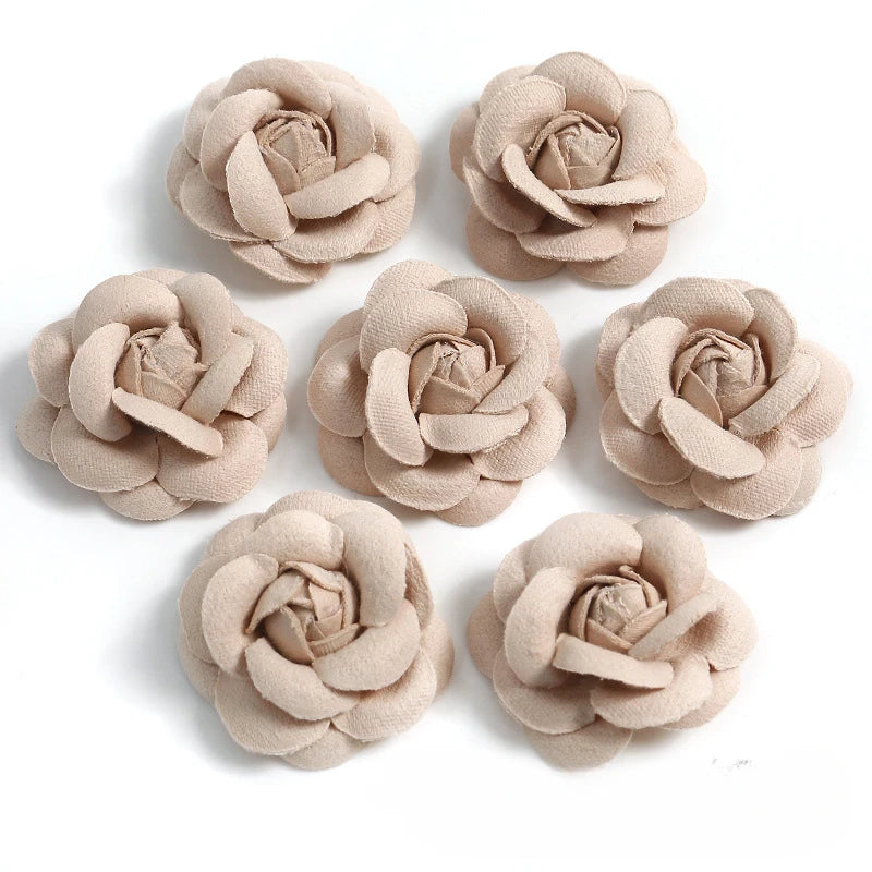 10PCS Camellia Flower DIY Rose Shoes Caps Decoration Accessories