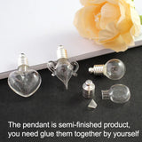 10PCS 5MM Glass Vials With Metal Cap Name On Rice Rice Pendant Wishing