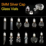 10PCS 5MM Glass Vials With Metal Cap Name On Rice Rice Pendant Wishing
