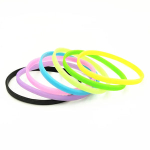 10PCS 5mm Glow In Dark Silicone Wristband Unisex Cuff Neon Bracelets SH279