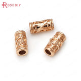 10PCS 5x11MM Champagne Brass Cylinder Spacer Beads Jewelry Diy