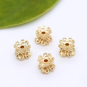 10PCS 5x5MM 14K Brass Cylinder Spacer Beads Jewelry Making Supplies