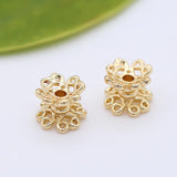 10PCS 5x5MM 14K Brass Cylinder Spacer Beads Jewelry Making Supplies