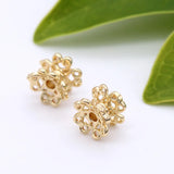 10PCS 5x5MM 14K Brass Cylinder Spacer Beads Jewelry Making Supplies