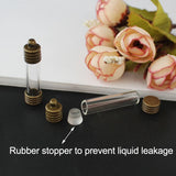 10PCS 6/8MM Rice Tubes Pendants Metal Cap DIY Vials Wishing Glass Bottle Locket