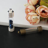 10PCS 6/8MM Rice Tubes Pendants Metal Cap DIY Vials Wishing Glass Bottle Locket