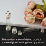 10PCS 6/8MM Rice Tubes Pendants Metal Cap DIY Vials Wishing Glass Bottle Locket