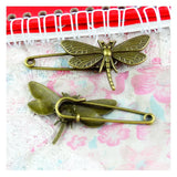 10PCS Antique Bronze Dragonfly Brooch Pins DIY Charms Jewelry Accessories