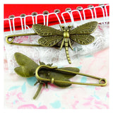 10PCS Antique Bronze Dragonfly Brooch Pins DIY Charms Jewelry Accessories