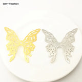 10PCS Metal Filigree Flower Slice Charms Jewelry Making DIY Accessories