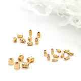 10PCS 6MM 7MM 14K Plated Brass Cylinder Spacer Beads Bracelet Jewelry