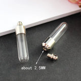 10PCS 6MM Glass Vial Pendant with Screw Cap Wishing Bottle Oil Charm