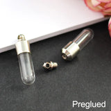 10PCS 6MM Glass Vial Pendant with Screw Cap Wishing Bottle Oil Charm