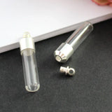 10PCS 6MM Glass Vial Pendant with Screw Cap Wishing Bottle Oil Charm