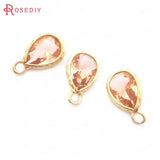10PCS 7x10MM Champagne Tear Drop Charms Pendants for Jewelry Making