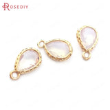 10PCS 7x10MM Champagne Tear Drop Charms Pendants for Jewelry Making
